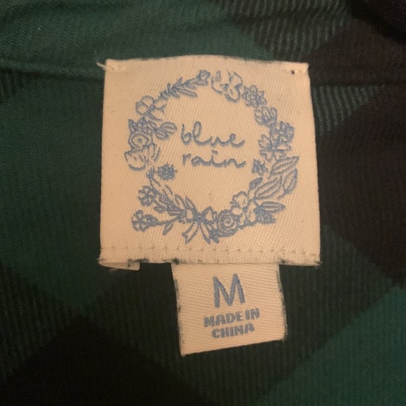 Green Plaid Flannel Button Down - Picture 2 of 3